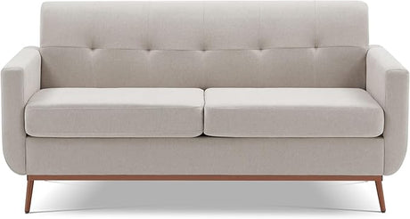 65" W Loveseat Sofa, Mid Century Modern Love Seat Couches for Living Room, Button Tufted Upholstered Small Couch for Small Spaces, Bedroom, Apartment, Easy to Install Love Seats, Dark Grey