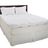 Down Mattress Topper - Full-Size 4-Inch Duck and Goose Feather Bed with Cotton Cover -