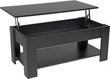 Lift Top Coffee Table with Hidden Compartment and Storage Shelf, Espresso