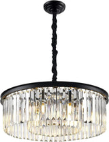 Black Modern Crystal Chandelier Lighting K9 Crystal Round Chandelier