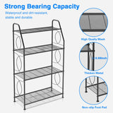 Plant Stand, 4 Tier Plant Shelf for Indoor Outdoor, Heavy Duty Metal Tall Plant