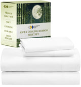 Rayon from Bamboo Sheets, King Luxury Cooling Sheets King Size Bed, White Sheets