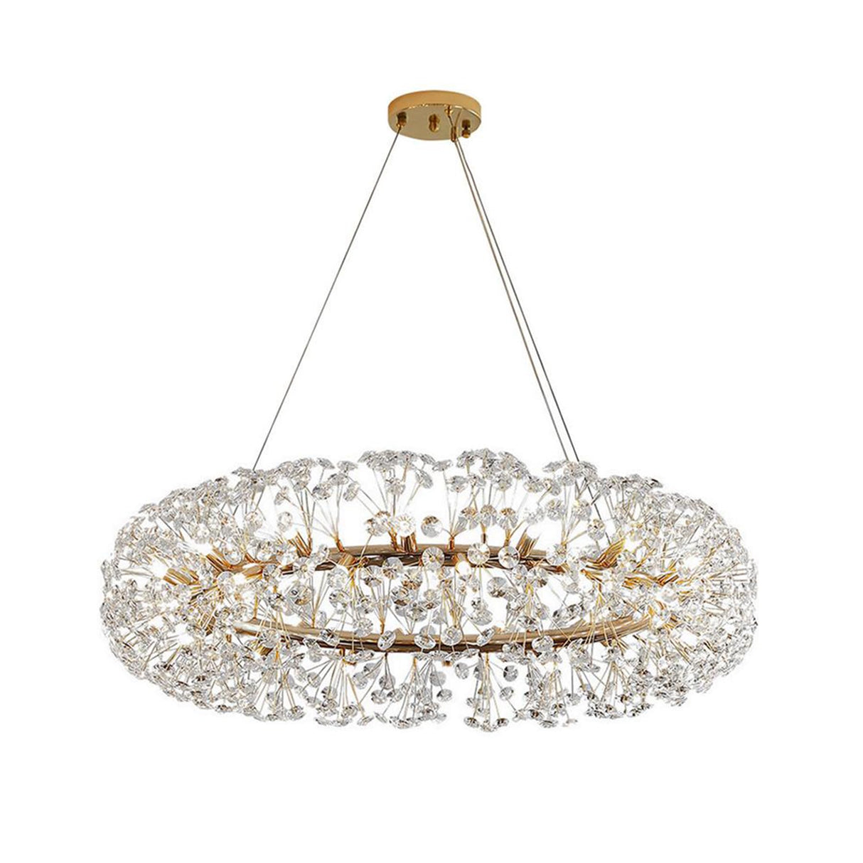 Modern Crystal Chandelier Round Chandelier Light Fixture Gold Sputnik