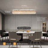 Rectangle Chandelier, Modern Crystal Raindrop Chandelier with K9 Crystal,