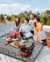 Outdoor Rug Carpet 6x9 ft, Flatweave Textured Outdoor Patio Rug Non Slip
