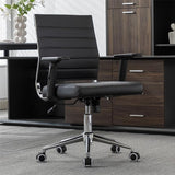 Office Desk Chair with Adjustable Arm Rests, Mid Back Ergonomic Swivel Conference Room