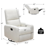 Swivel Rocking Chair - Massage Recliner, Nursery Glider with High Back