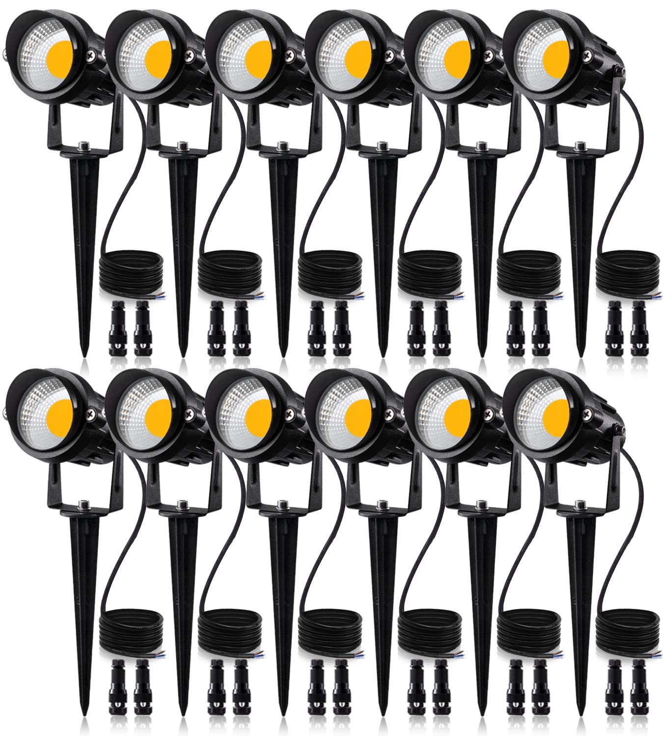 12W Low Voltage LED Landscape Lights with Connectors