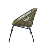 Dessa Patio Iron Frame and Wicker Loveseat, Outdoor 2-Seater Sofa