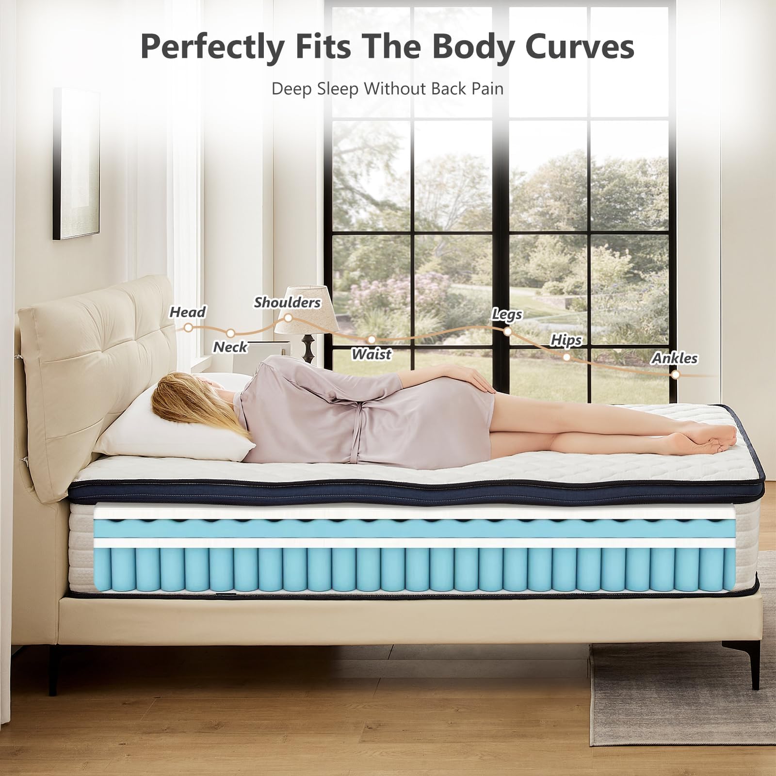 Queen Size Mattresses 12 inch Hybrid Mattress Queen