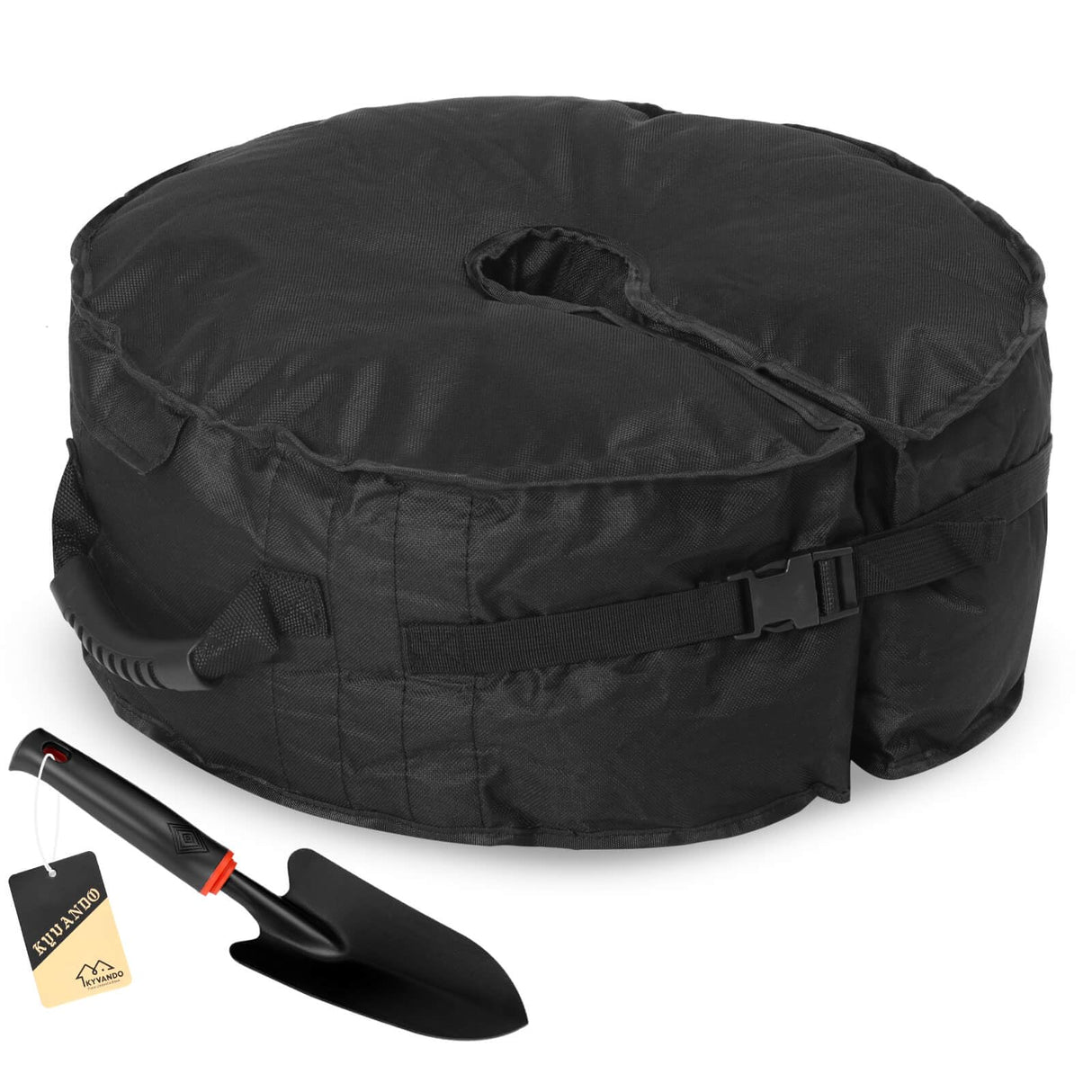 Umbrella Base, 90 lbs, Fits 0-10 ft Umbrellas, Includes Sand Filling Shovel