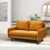 Loveseat Mid-Century Modern Sofa Tufted Couch with Wooden Legs for Living Room - Ginger