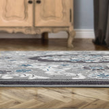 Rugs Alfombras Non-Skid (Non-Slip) 8x10 Rubber Backing Modern Floral Low Profile