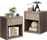 Stand Set of 2 Nightstands with Drawer Storage Bed Side Table