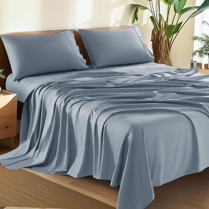 100% Cotton King Size Sheets Set - 1500 Thread Count，Luxury Egyptian Cotton Bed Sheets