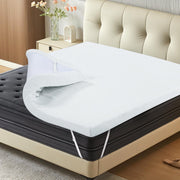 Queen Memory Foam Mattress Topper, Washable Bamboo Fiber Cover, 3 Inch Gel Mattress