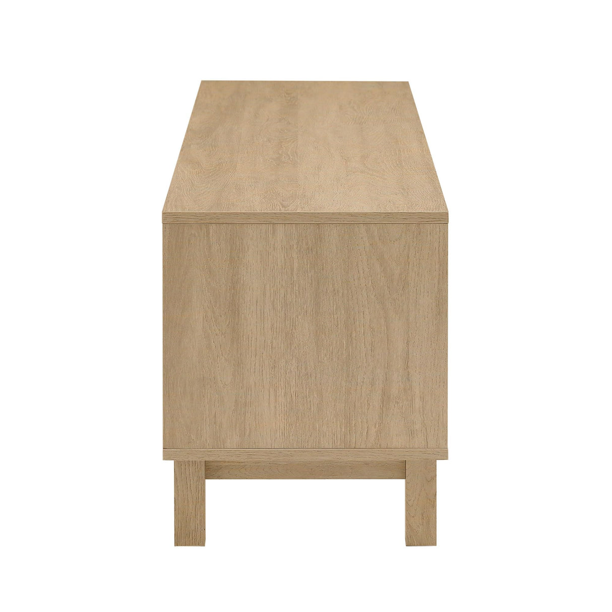 Tage Modern Pull-Open Door Low Stand for TVs up to 65 Inches, 58 Inch, Coastal Oak