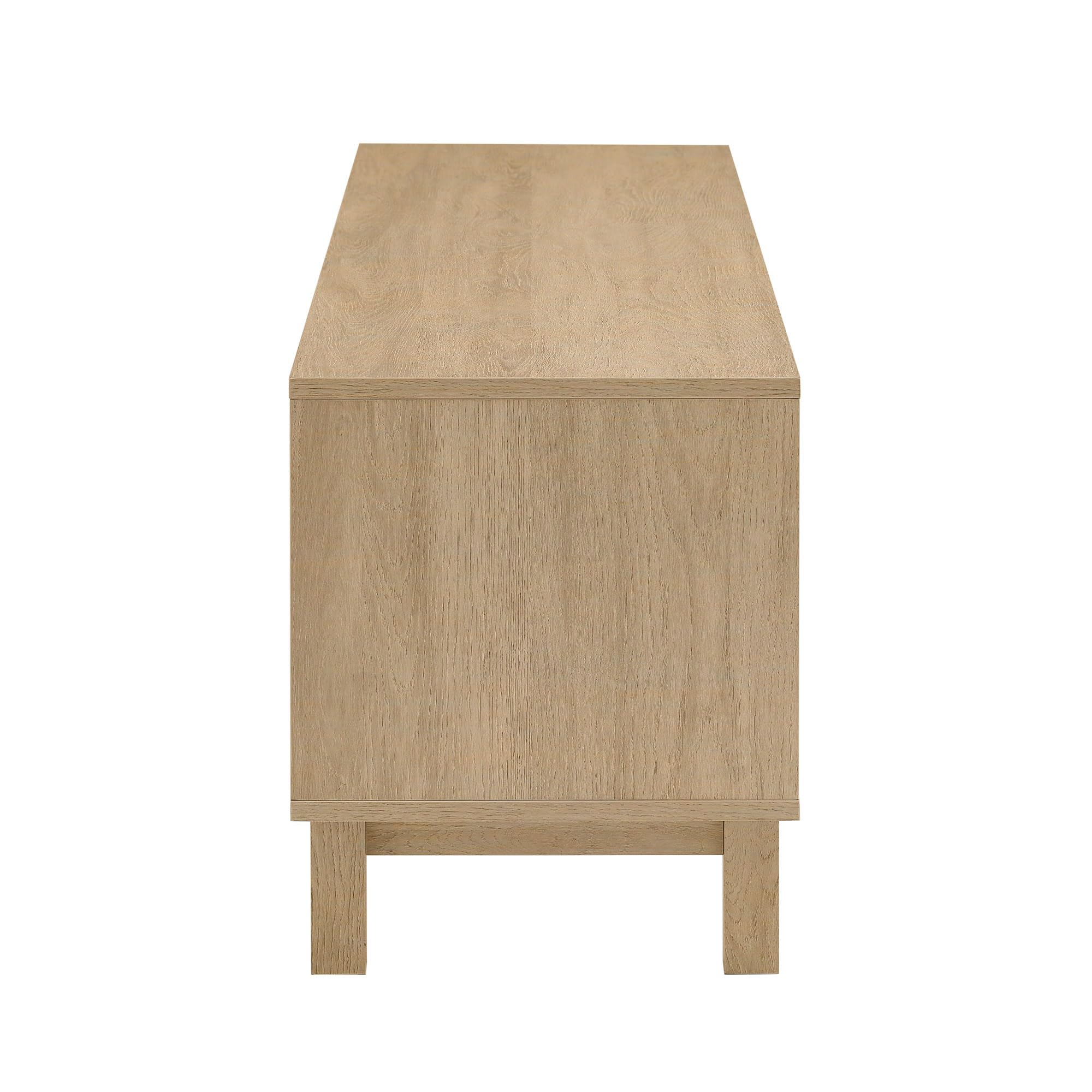 Tage Modern Pull-Open Door Low Stand for TVs up to 65 Inches, 58 Inch, Coastal Oak