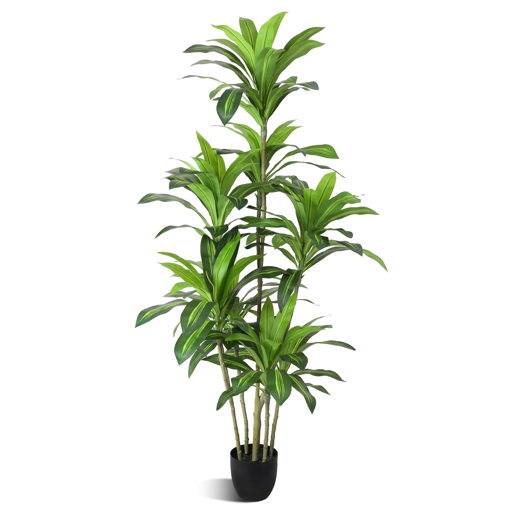 Waoops Artificial Plants 6Ft Dracaena Fragrans Faux Trees with 8 Heads Fake Tree for Home Decor Indoor or Outdoor Office Decoration Housewarming Gift