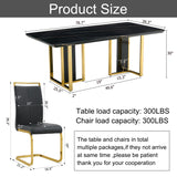 79'' Modern Dining Table Set for 8,Black Kitchen Table Set,Luxury Dining Table Set