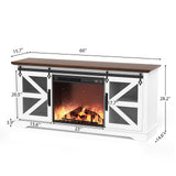 Fireplace TV Stand for 65 Inch TV, Farmhouse Media Console Table with Electric Fireplace