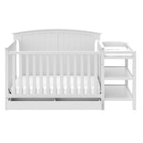 5-in-1 Convertible Crib and Changer with Drawer (White) – GREENGUARD Gold Certified, Crib and Changing Table Combo with Drawer, Converts to Toddler Bed, Daybed and Full-Size Bed