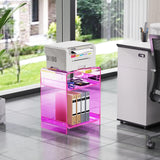 Storage Shelf Clear Side Table Nightstand
