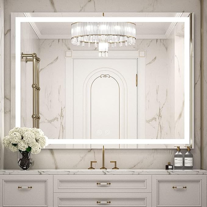 60X40 Inch LED Bathroom Mirror with Light,Lighted Vanity Mirror