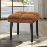 Ottoman Stool, Square Makeup Stool with Wooden Legs, Small Ottoman Stool Chair