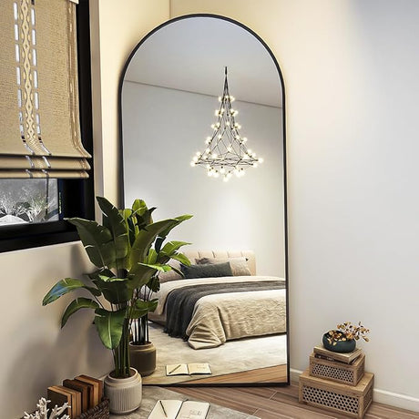 65"x24" Arch Floor Mirror, Full Length Mirror Wall Mirror Hanging or Leaning Arched-Top