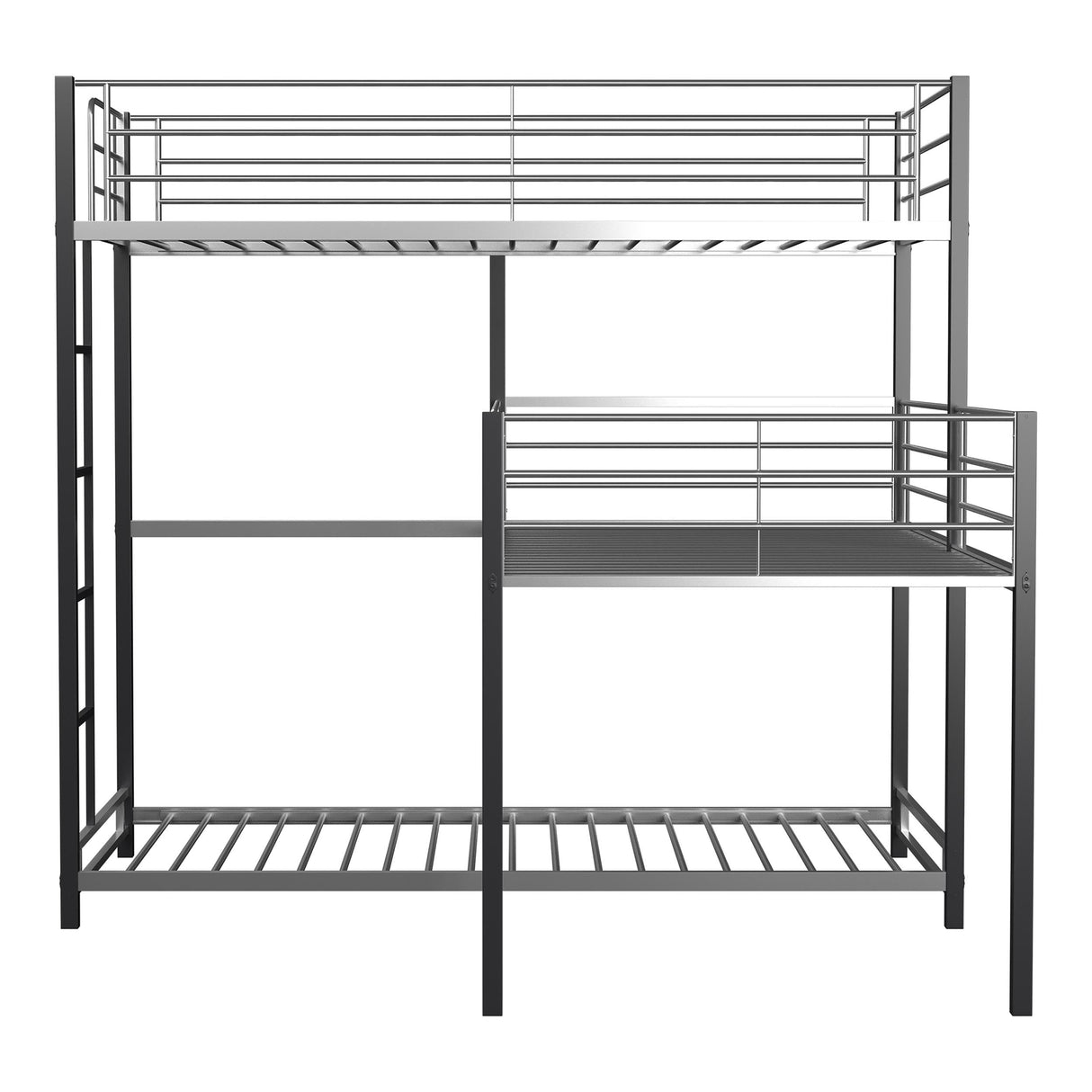 Crossman Metal Twin Triple Bunk Bed in Sand Black