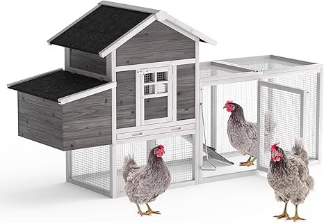 40" Chicken Run Outdoor Wooden Chicken Coop Hen House Poultry Cage