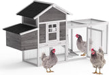 80" Chicken Coop for 2-4 Chickens Outdoor Wooden Hen House Poultry Pet Hutch