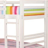 Bed with Attached Ladder and Drawers, White