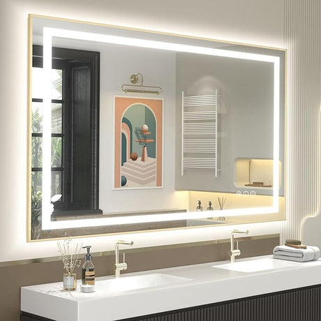 48 x 40 LED Bathroom Mirror, Large Lighted Bathroom Mirror, LED Bathroom Vanity