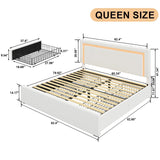 Queen Platform Bed with Storage Drawers and LED Lighting