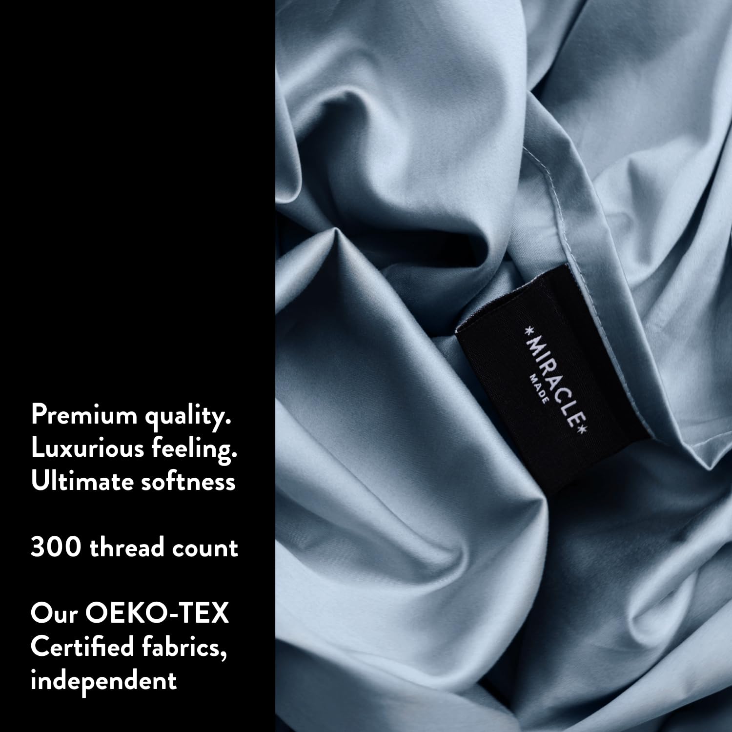 Luxe Cooling Bed Sheets –Slate Blue,Queen– 4 Piece Silver Infused