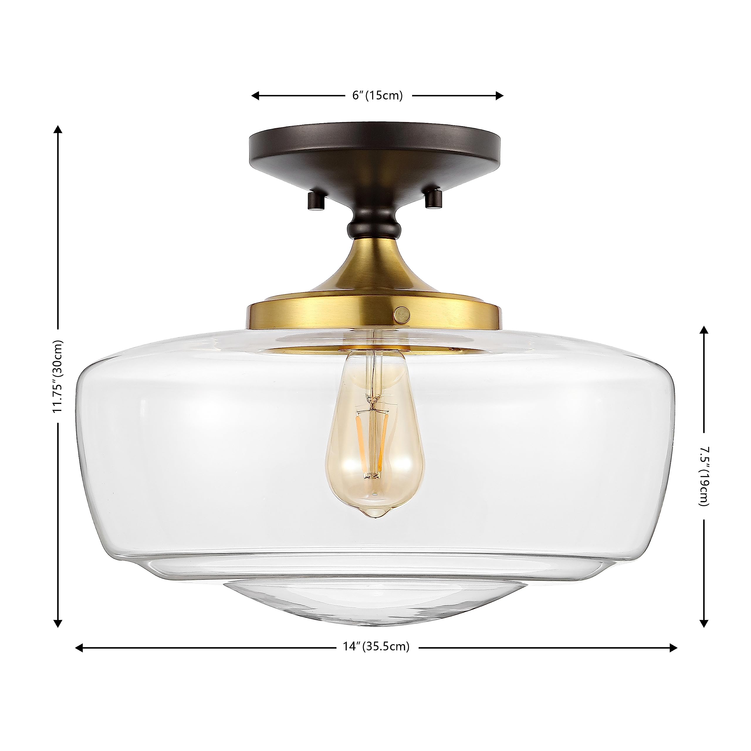 JYL7517E Marfa 14" Glass/Iron Farmhouse Modern Bohemian Cottage Farmhouse Rustic