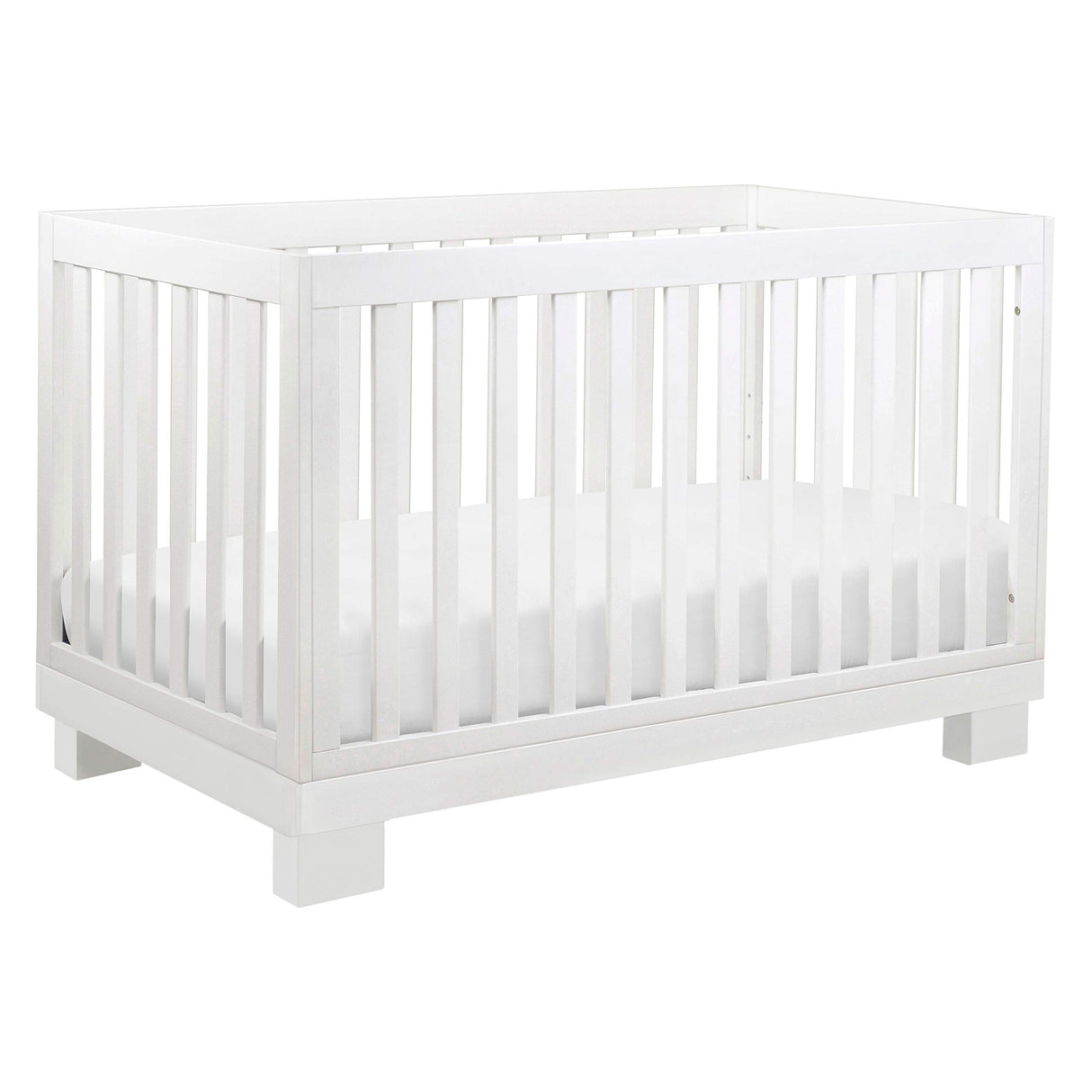 3-in-1 Convertible Crib with Toddler Bed Conversion Kit in White