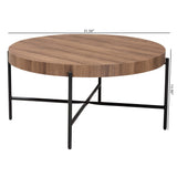 Baxton Studio Umar Coffee Table, One Size, Walnut Brown/Black