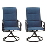 Patio Dining Chairs High Back Outdoor Swivel Rocker Set with All Weather Frame (Blue