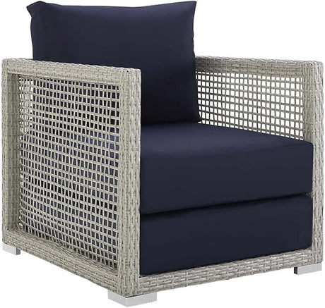 EEI-2924 Aura Wicker Rattan Outdoor Patio 52" Loveseat