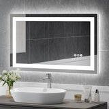 48x36 Inch Modern LED Bathroom Mirror - Smart Backlit Vanity Mirror with Anti-Fog