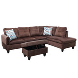 Sectional Sofa Couches for Living Room, Upholstered 4 Seat L-Shaped Sofa&Couch