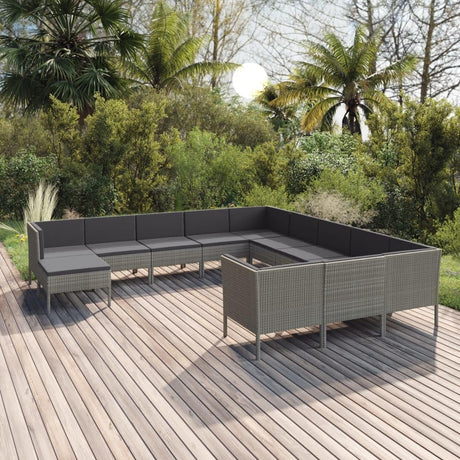 Patio Lounge Set 12 Piece, Sectional Sofa for Outdoor, Couch with Cushions