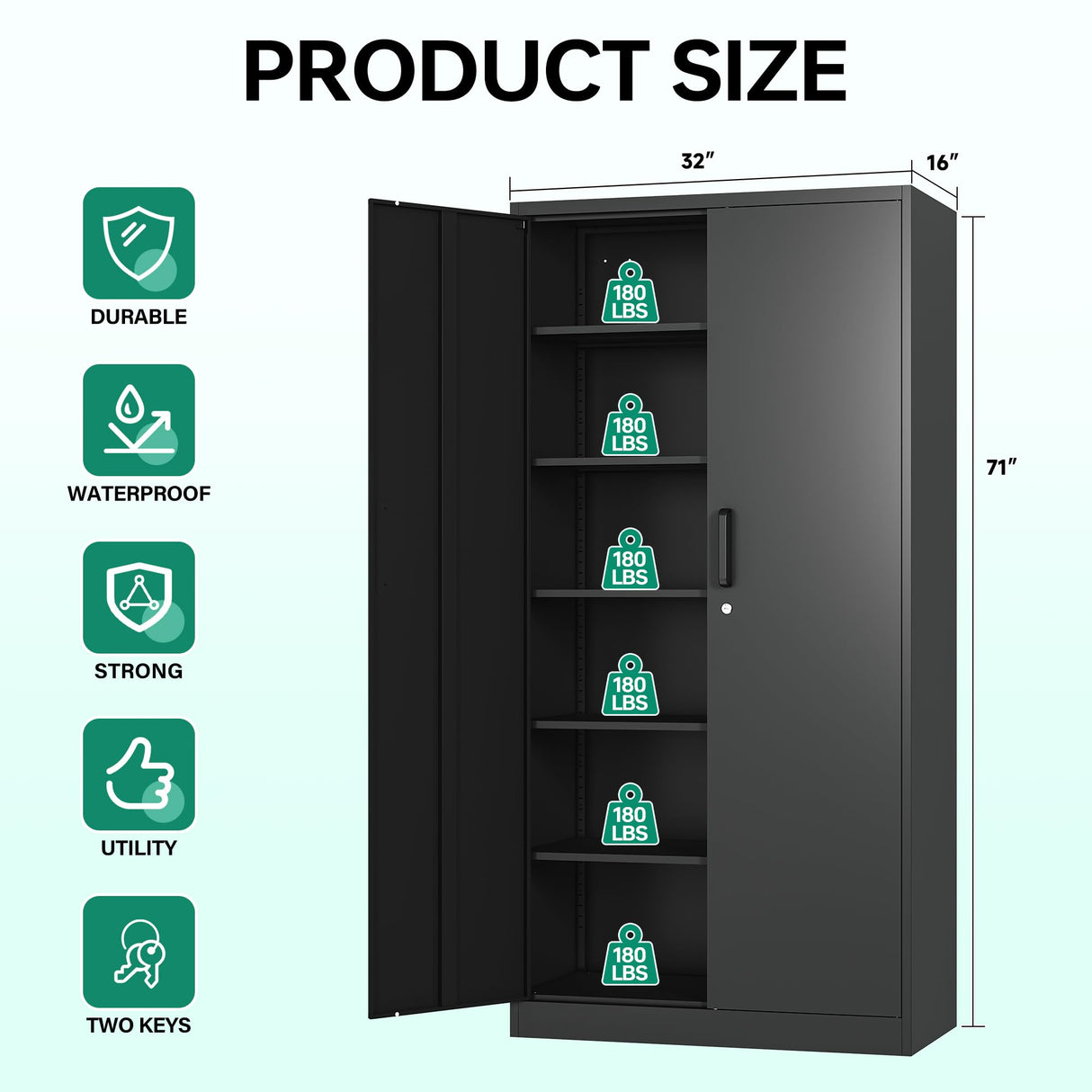 Metal Storage Cabinets with Lock Doors,Tall Locker Organizer Steel Garage Cabinets