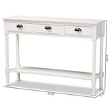 Garvey Console Tables, 3-Drawer, White