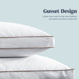 Goose Feathers and Down Pillow for Sleeping Gusseted Bed Hotel Collection Pillows