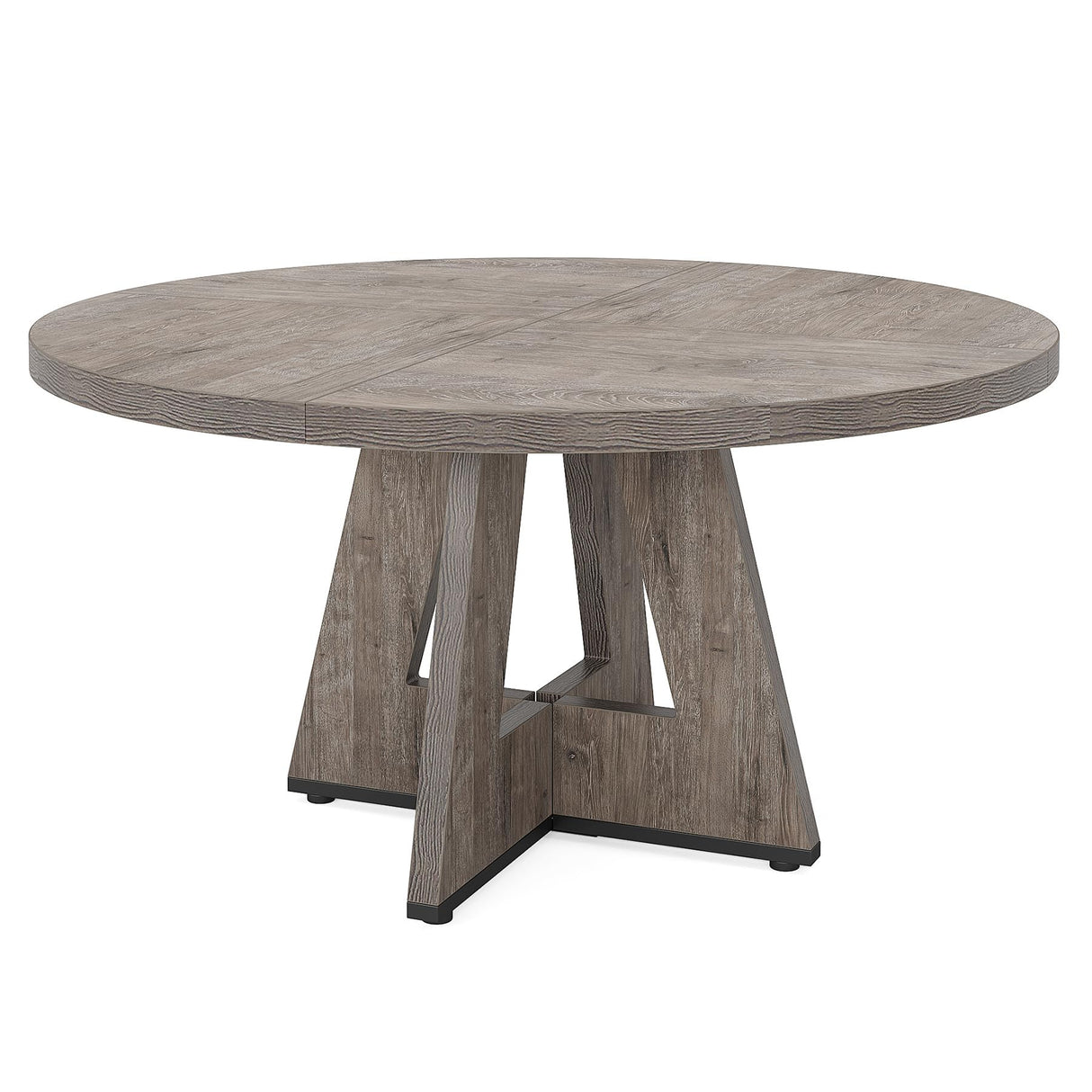 47 Inch Round Dining Table for 4-6 People, Large Kitchen Table, Farmhouse Dining Room Table,