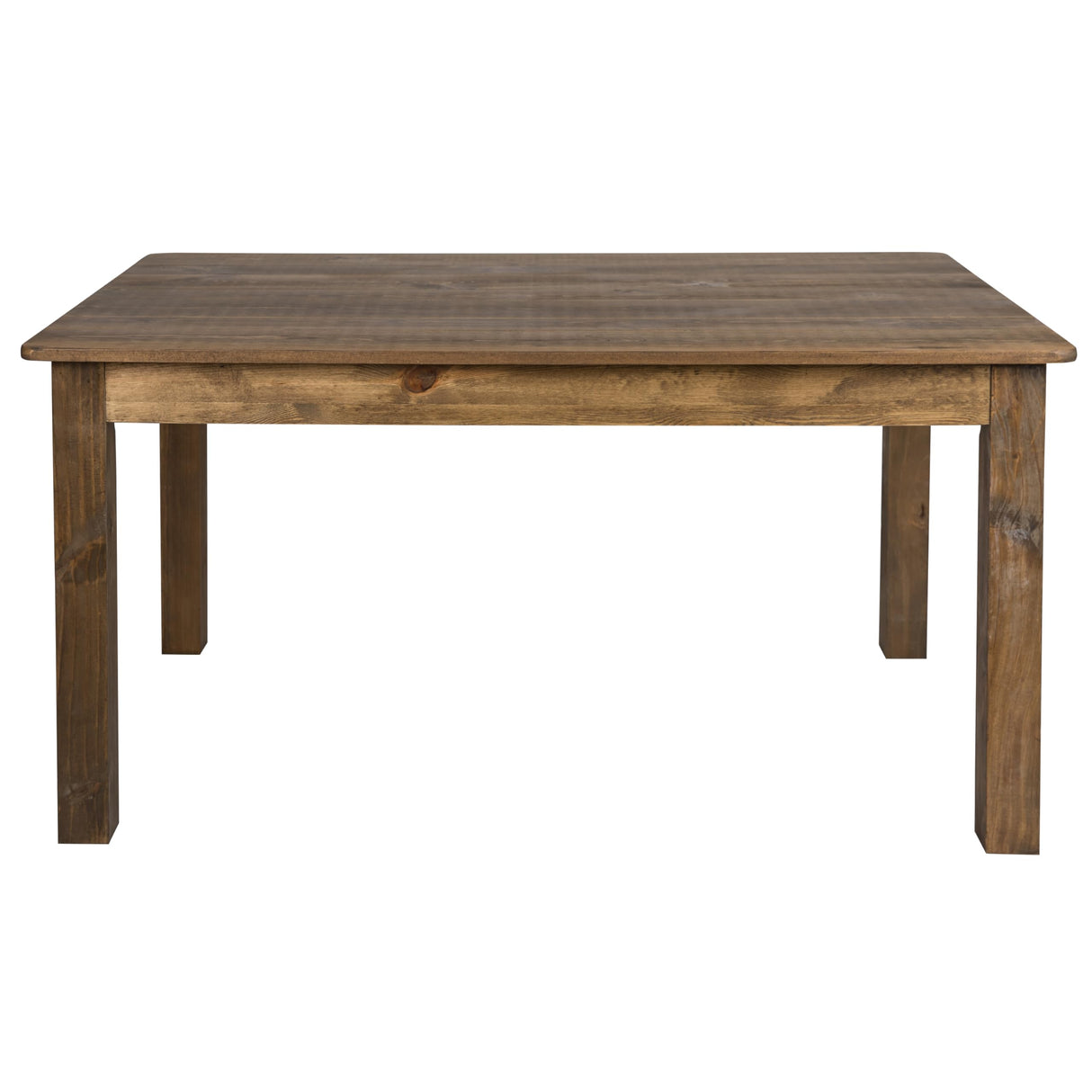 Hercules Series 60" x 38" Rectangular Rustic Solid Pine Restaurant Table